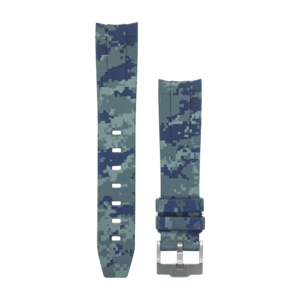 Blue Camo Rubber black buckle Watch strap for Omega X Swatch Speedmaster MoonSwatch