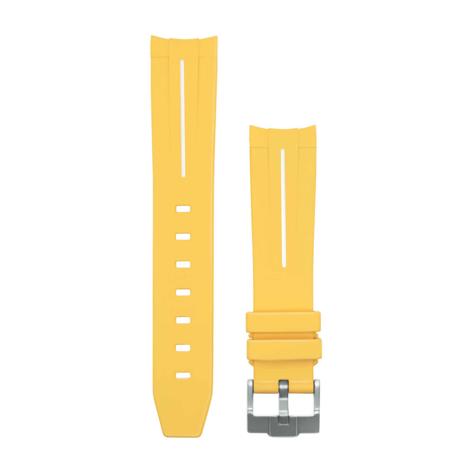 Sunshine Yellow White Accent - Rubber Watch strap for Omega X Swatch Speedmaster MoonSwatch