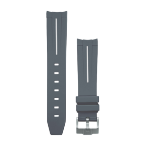 Gray White Striped Rubber Watch strap for Omega X Swatch Speedmaster MoonSwatch