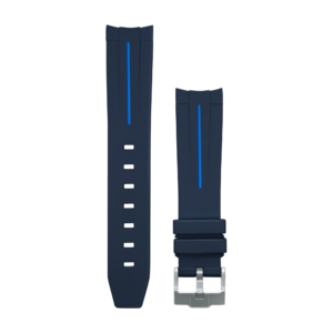 Blue striped with blue accent Rubber black buckle Watch strap for Omega X Swatch Speedmaster MoonSwatch