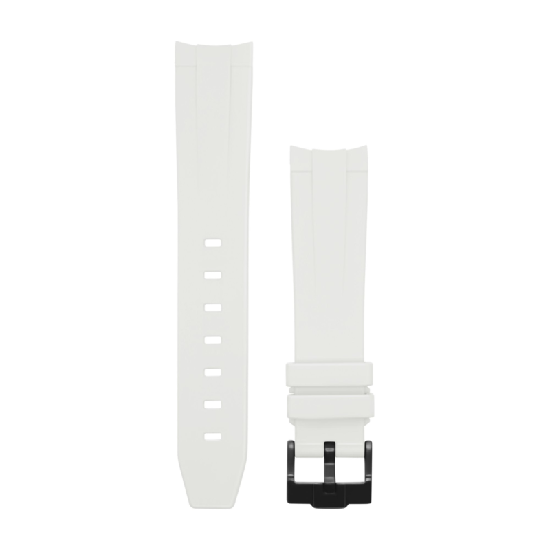 White black buckle Rubber Watch strap for Omega X Swatch Speedmaster MoonSwatch