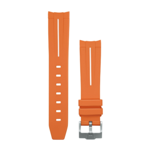 Oranje wit gestreept Rubber horlogebandje voor Omega X Swatch Speedmaster MoonSwatch
