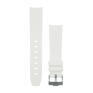 White striped Rubber Watch strap for Omega X Swatch Speedmaster MoonSwatch