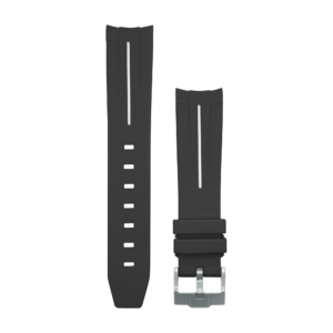 Zwart wit gestreept - Rubber horlogeband voor Omega X Swatch Speedmaster MoonSwatch