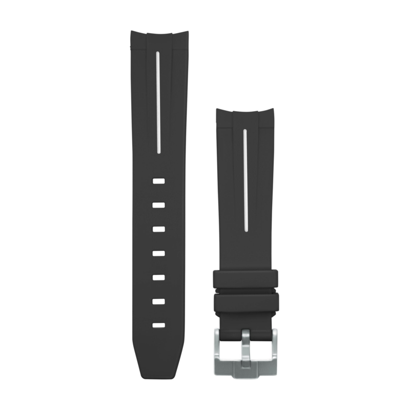 Black white striped - Rubber Watch strap for Omega X Swatch Speedmaster MoonSwatch