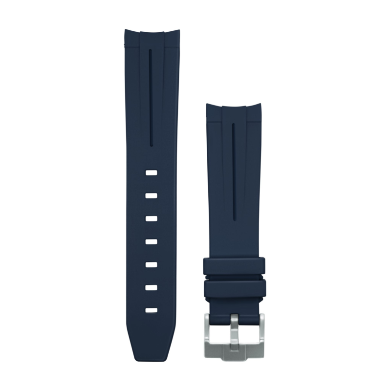 Blauw gestreept Rubber zwart gesp Horlogebandje voor Omega X Swatch Speedmaster MoonSwatch