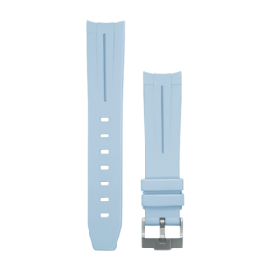 Baby Blue striped Rubber Watch strap for Omega X Swatch Speedmaster MoonSwatch