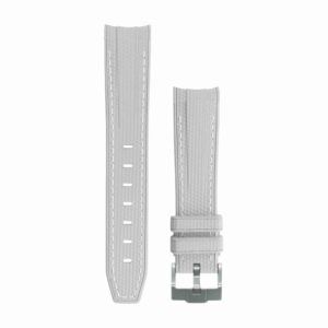 White striped Rubber Watch strap for Omega X Swatch Speedmaster MoonSwatch