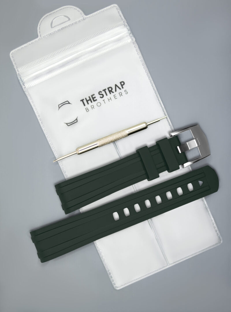 FKM rubber seamaster dark green strap with package