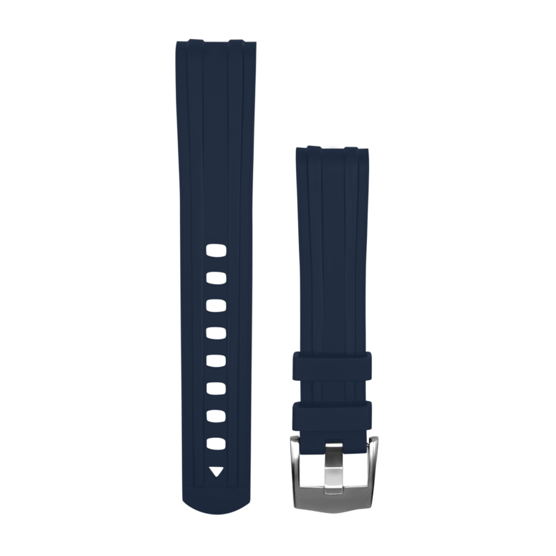 FKM rubber seamaster navy blue strap front view